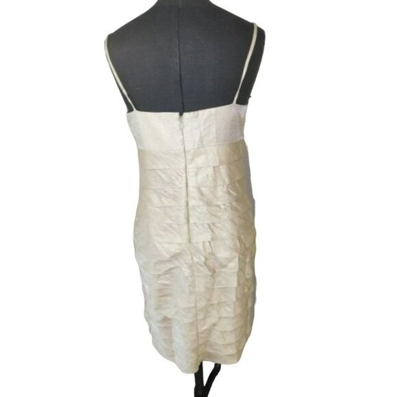 Jessica Howard Size 10 Gold Tiered Evening Cocktail Dressy Dress - Picture 3 of 3